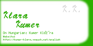 klara kumer business card